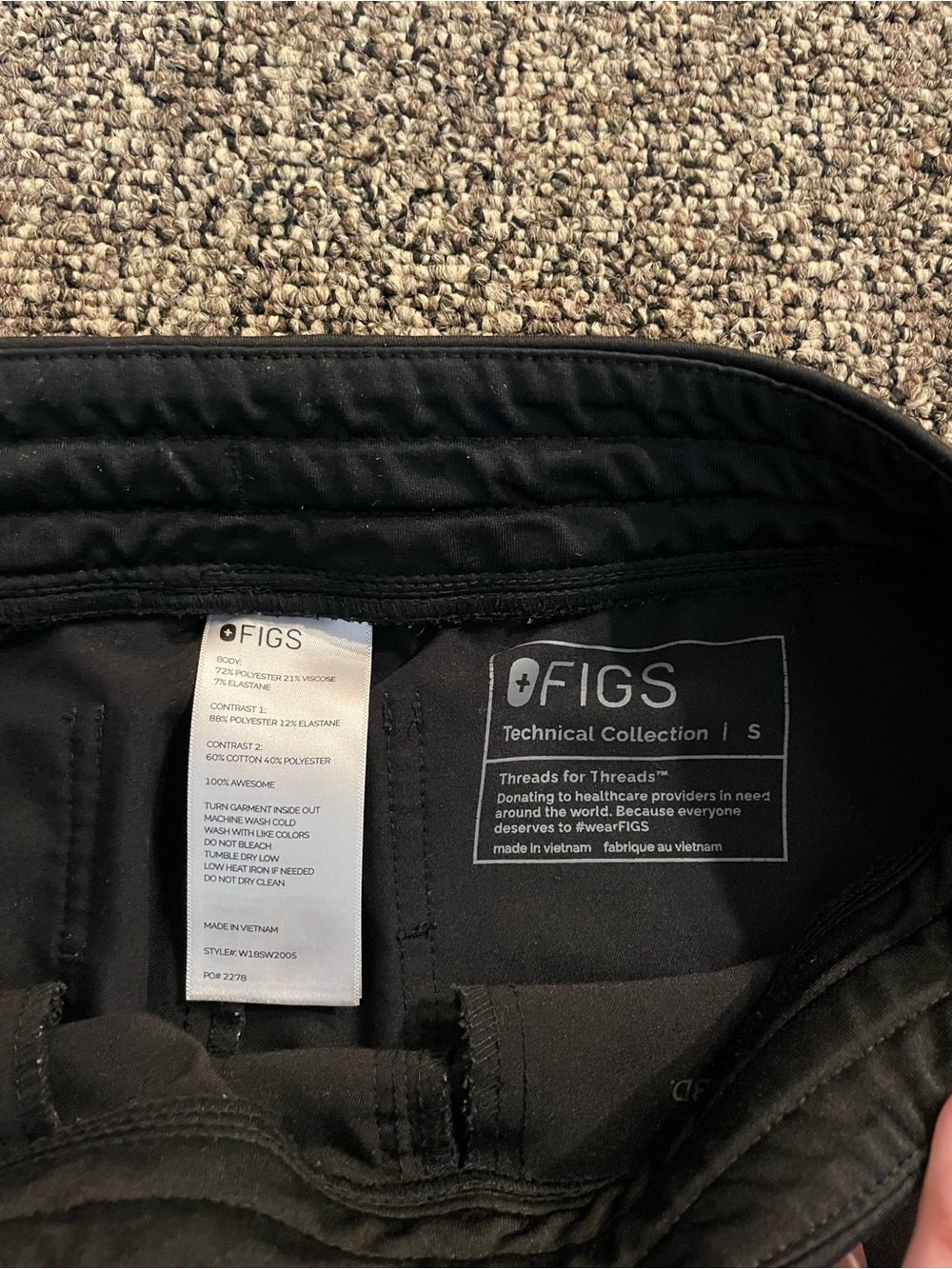 Figs Black Zamora Jogger Scrub Pants - Picture 3 of 3